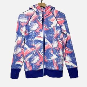 Ivivva Lululemon girls zip up hooded sweatshirt with thumb holes warm thick 14